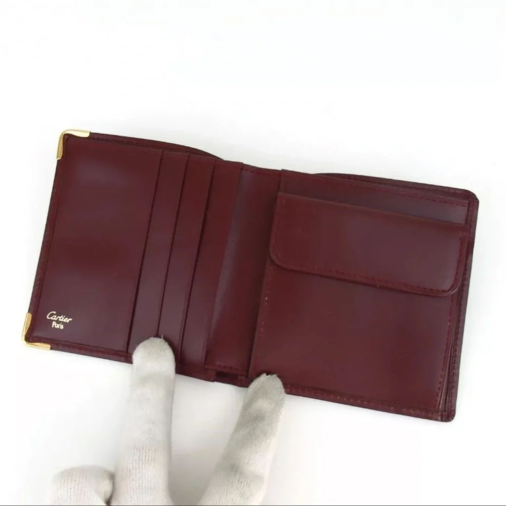 AUTH Must De Cartier Leather Bifold Wallet - Picture 7 of 11